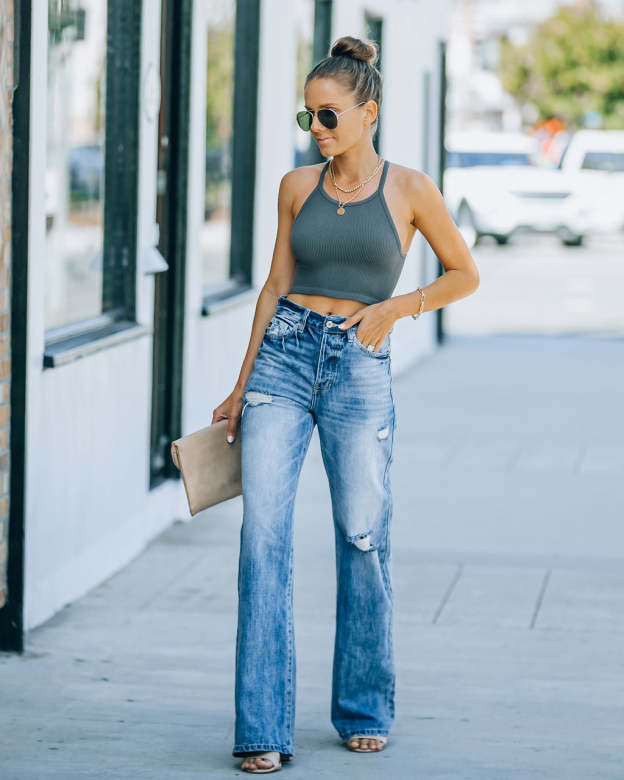 Warren High Rise Distressed 90'S Flare Denim-Matylis