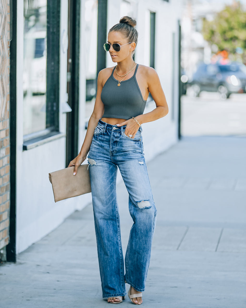 Warren High Rise Distressed 90'S Flare Denim-Matylis