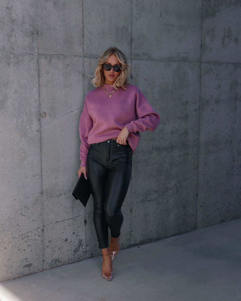 Woah Pocketed Cotton Blend Mock Neck Sweatshirt-Matylis