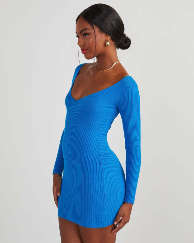 Vickie Bodycon Mini Sweater Dress-Matylis