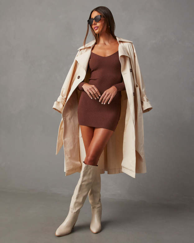 Vickie Bodycon Mini Sweater Dress-Matylis