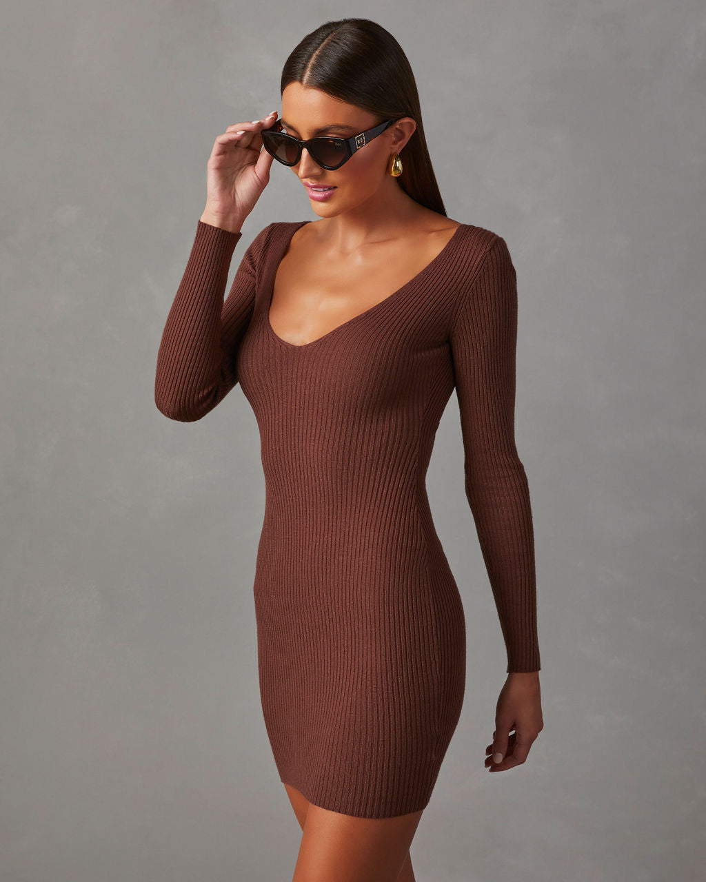 Vickie Bodycon Mini Sweater Dress-Matylis