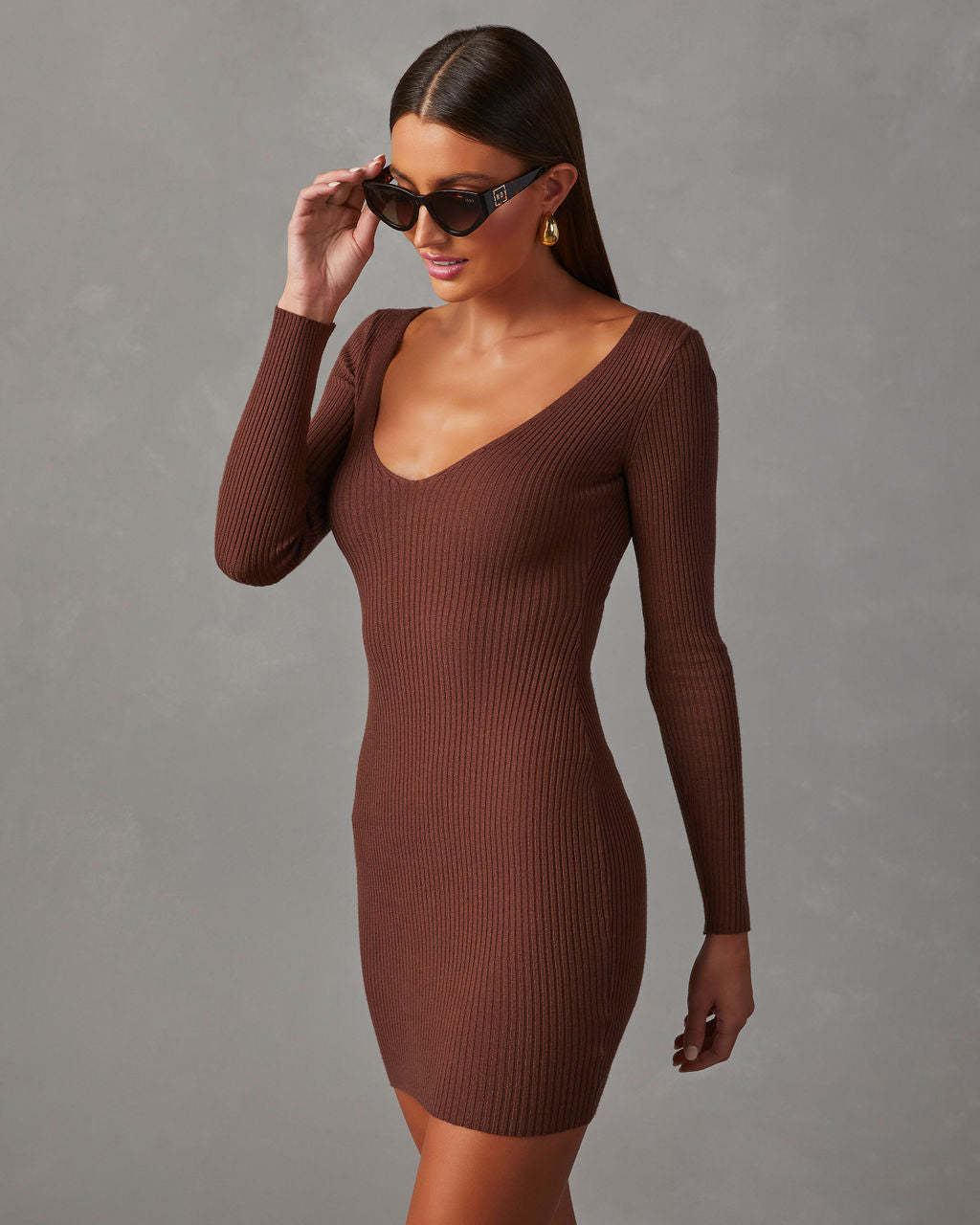 Vickie Bodycon Mini Sweater Dress-Matylis