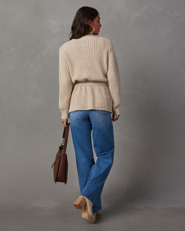 Wixson Belted Mock Neck Sweater-Matylis
