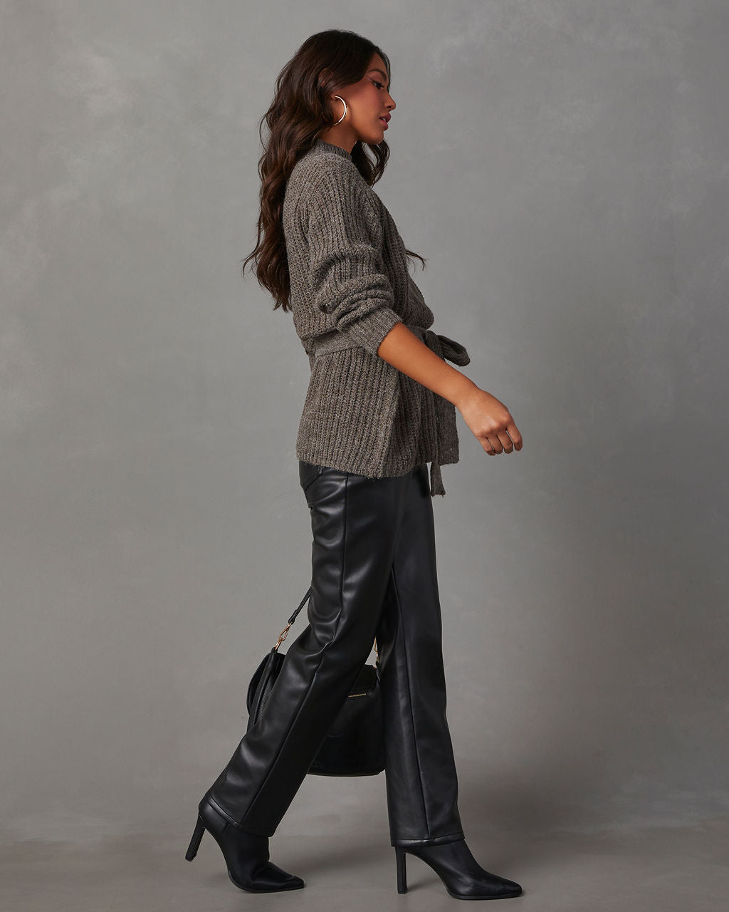 Wixson Belted Mock Neck Sweater-Matylis