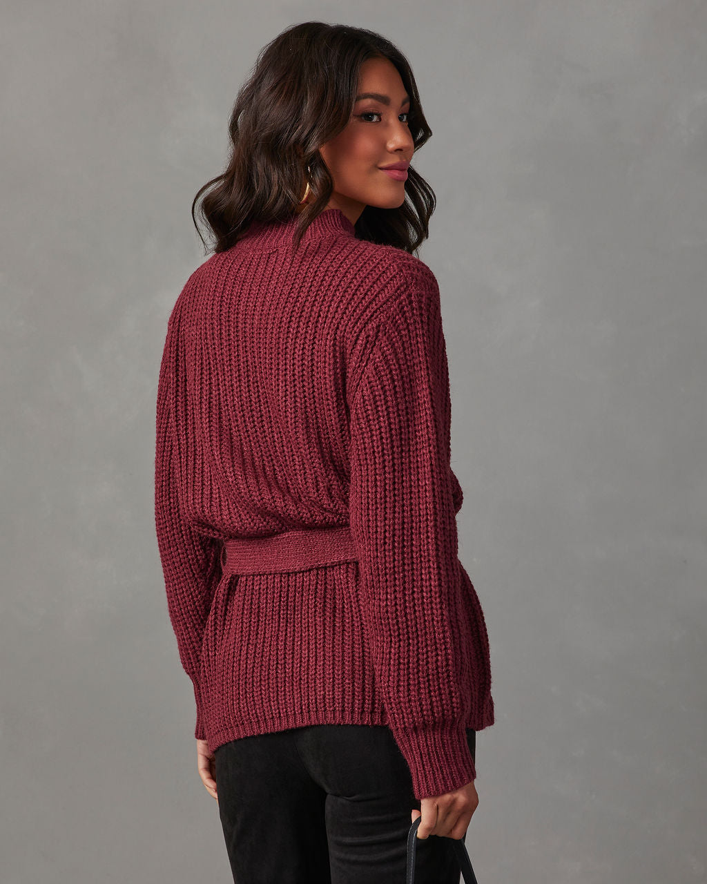 Wixson Belted Mock Neck Sweater-Matylis