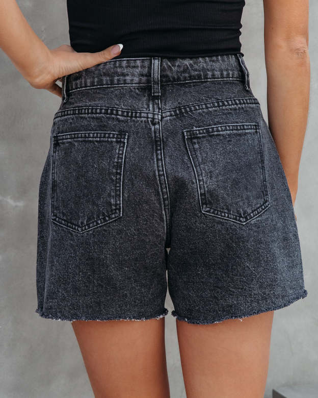 Winston High Waist Frayed Hem Shorts-Matylis