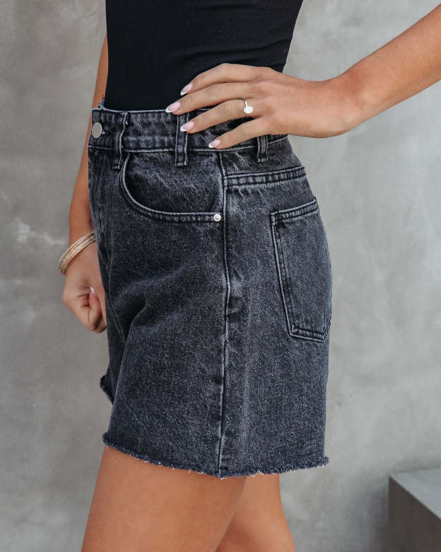 Winston High Waist Frayed Hem Shorts-Matylis
