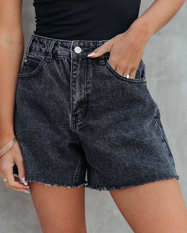 Winston High Waist Frayed Hem Shorts-Matylis