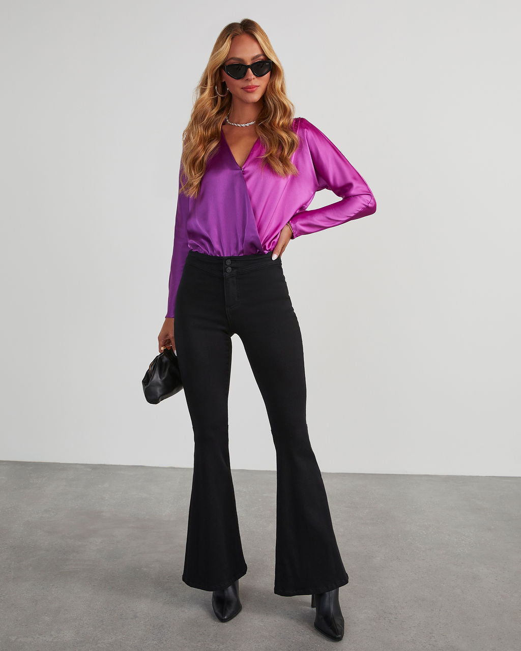 Two Sides Satin Drape Bodysuit-Matylis