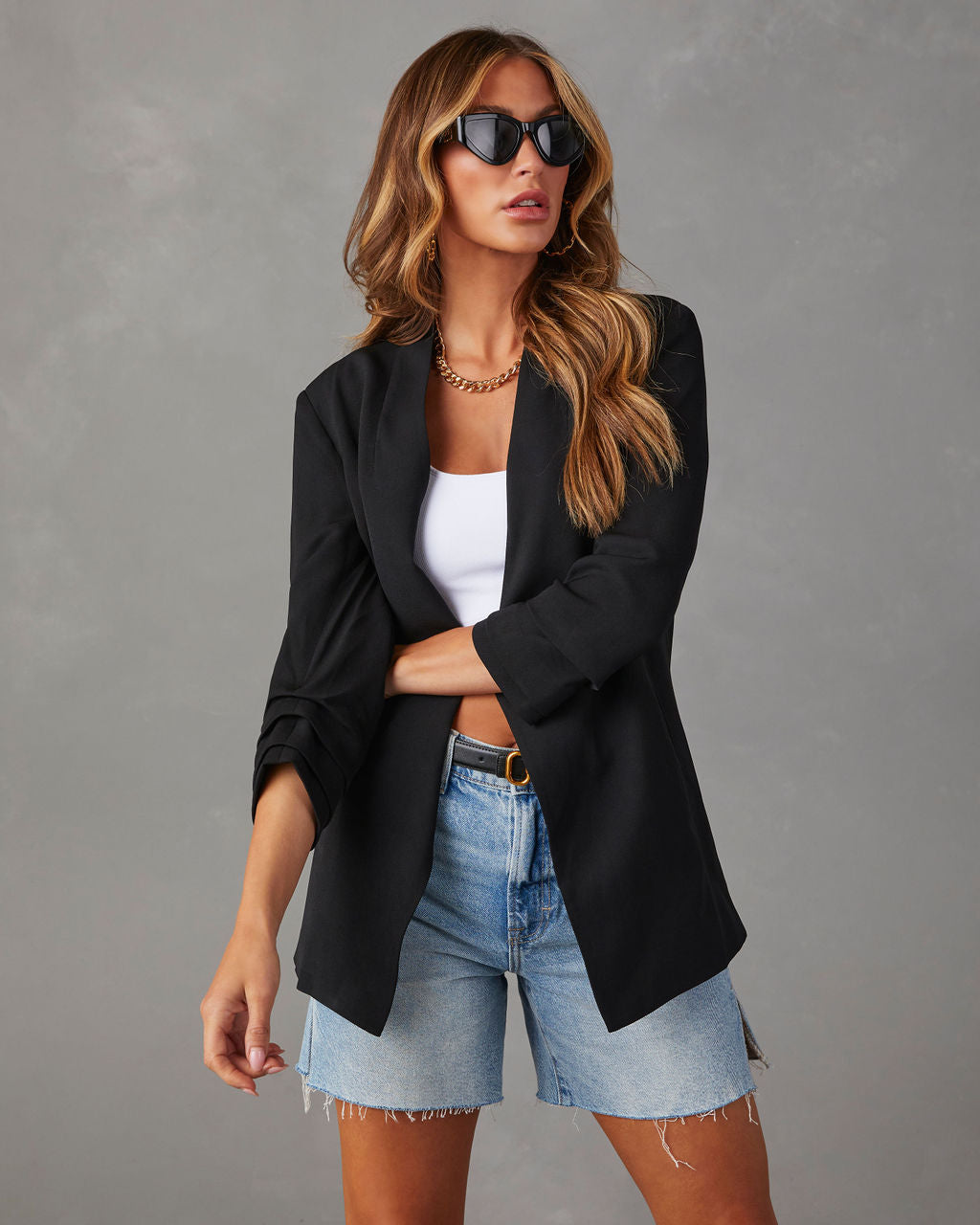 Uptown Girl Pocketed Blazer-Matylis