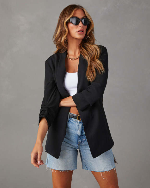 Uptown Girl Pocketed Blazer-Matylis