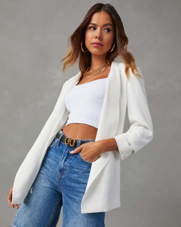 Uptown Girl Pocketed Blazer-Matylis