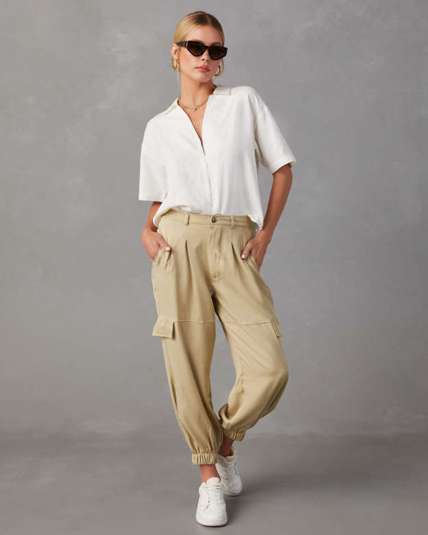 Tofino Short Sleeve Button Up Top-Matylis