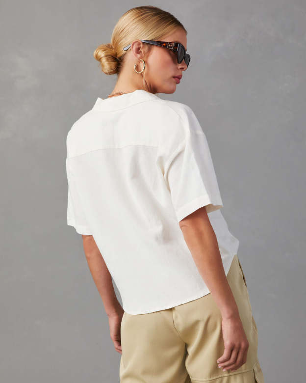 Tofino Short Sleeve Button Up Top-Matylis