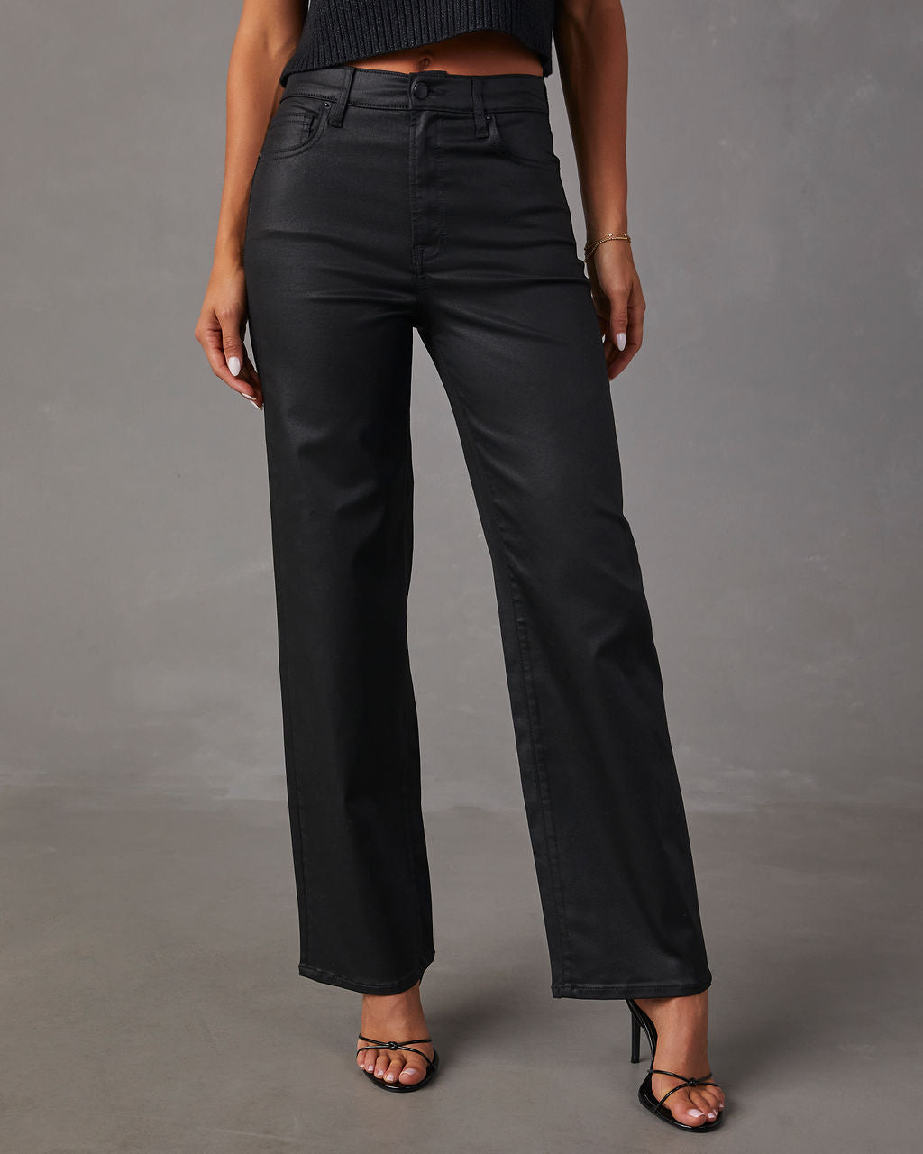 Matylis Icon Coated High Rise Straight Jeans-Matylis
