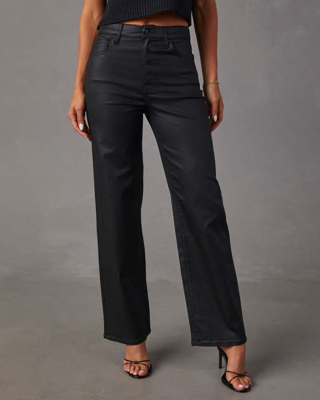 Matylis Icon Coated High Rise Straight Jeans-Matylis