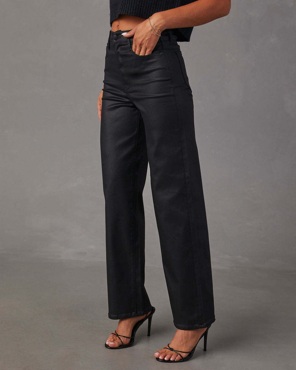 Matylis Icon Coated High Rise Straight Jeans-Matylis