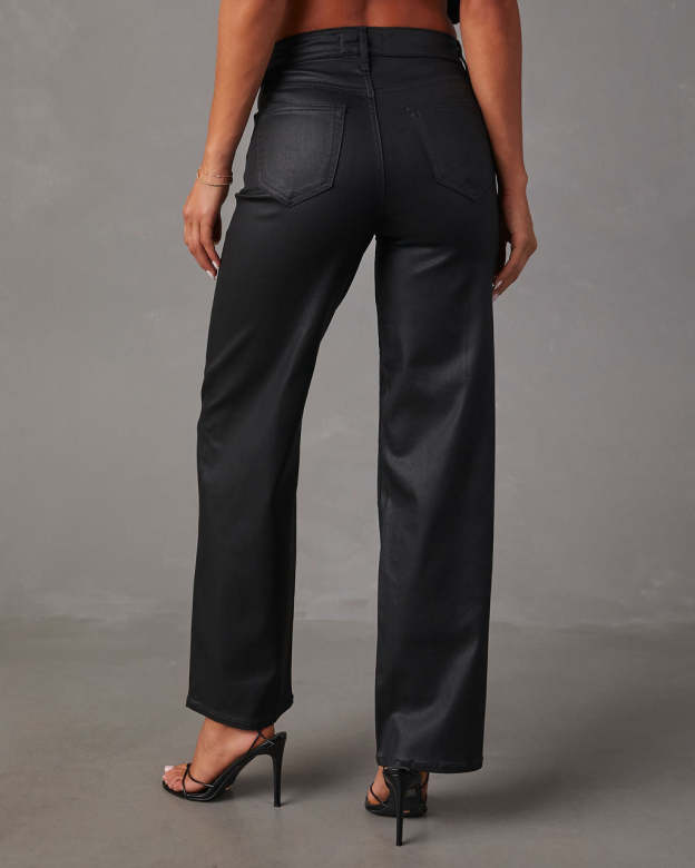 Matylis Icon Coated High Rise Straight Jeans-Matylis