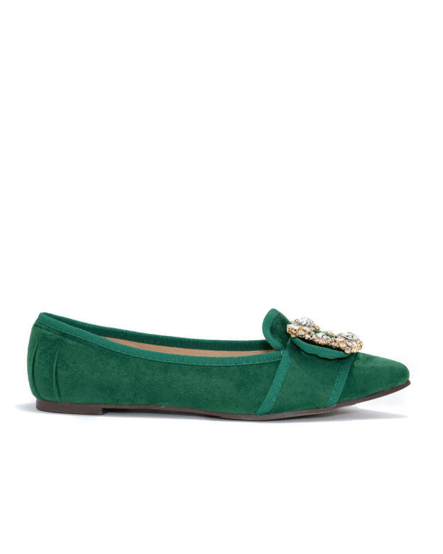Vanderpump Embellished Faux Suede Flats-Matylis