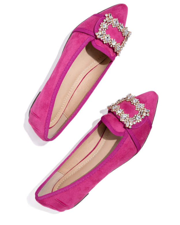 Vanderpump Embellished Faux Suede Flats-Matylis