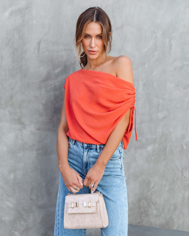 Thomas One Shoulder Ruched Cutout Top-Matylis
