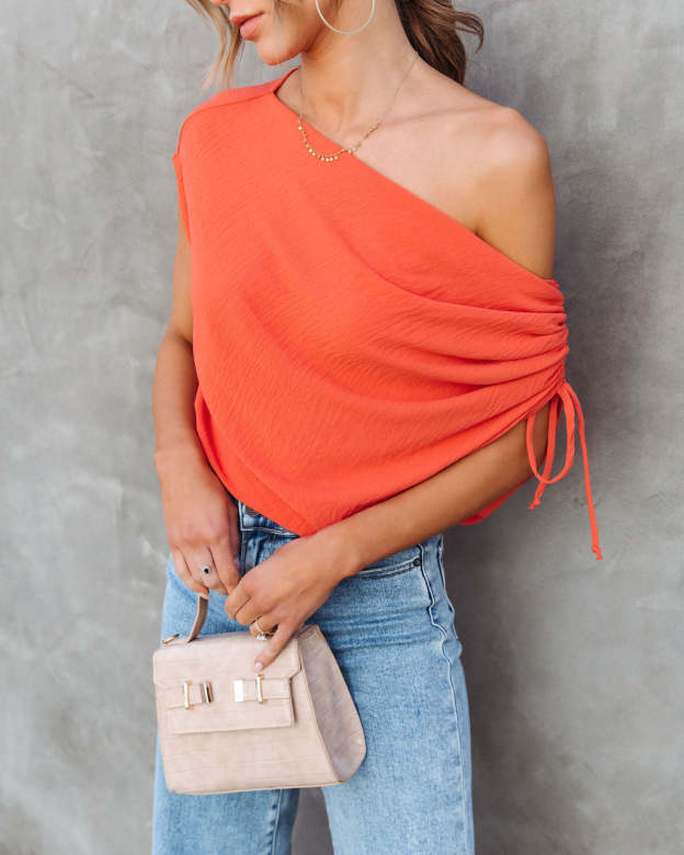 Thomas One Shoulder Ruched Cutout Top-Matylis