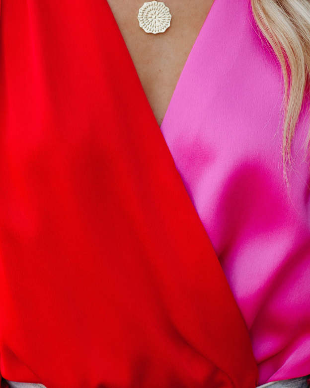 Two Sides Satin Drape Bodysuit-Matylis