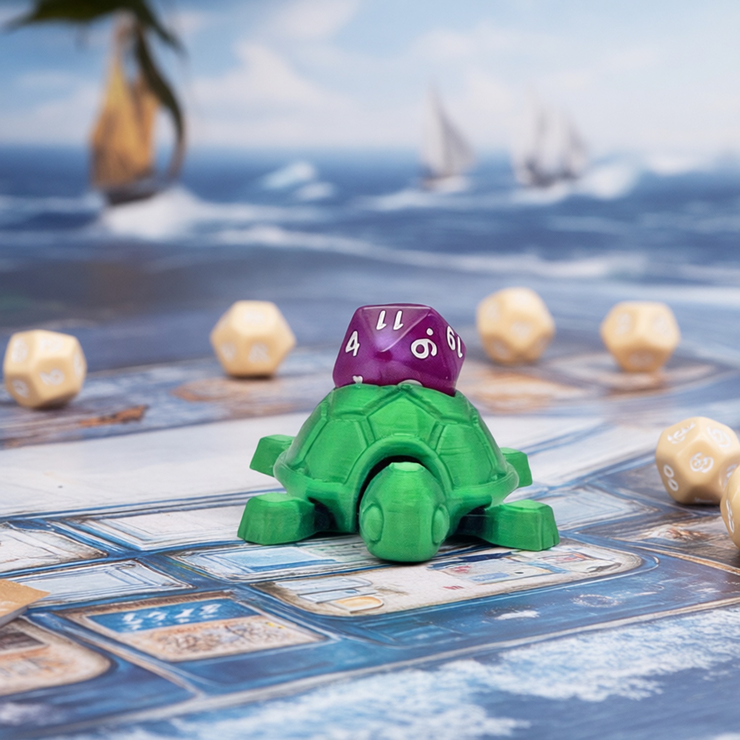 Board game dice storage turtle model ornaments COC running team (Random Color)