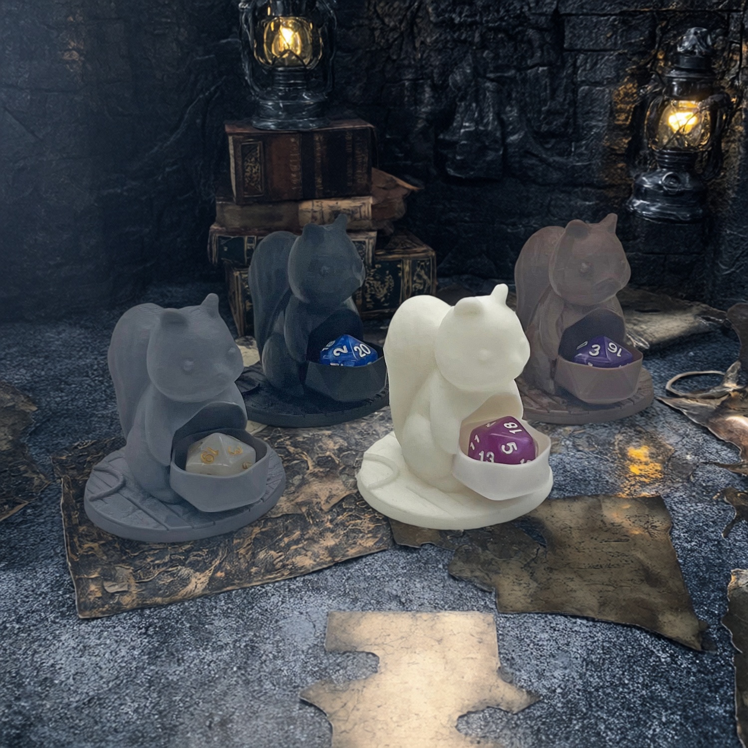 Guarding the Little Squirrel Model Dragon and Dungeon (Random Color)