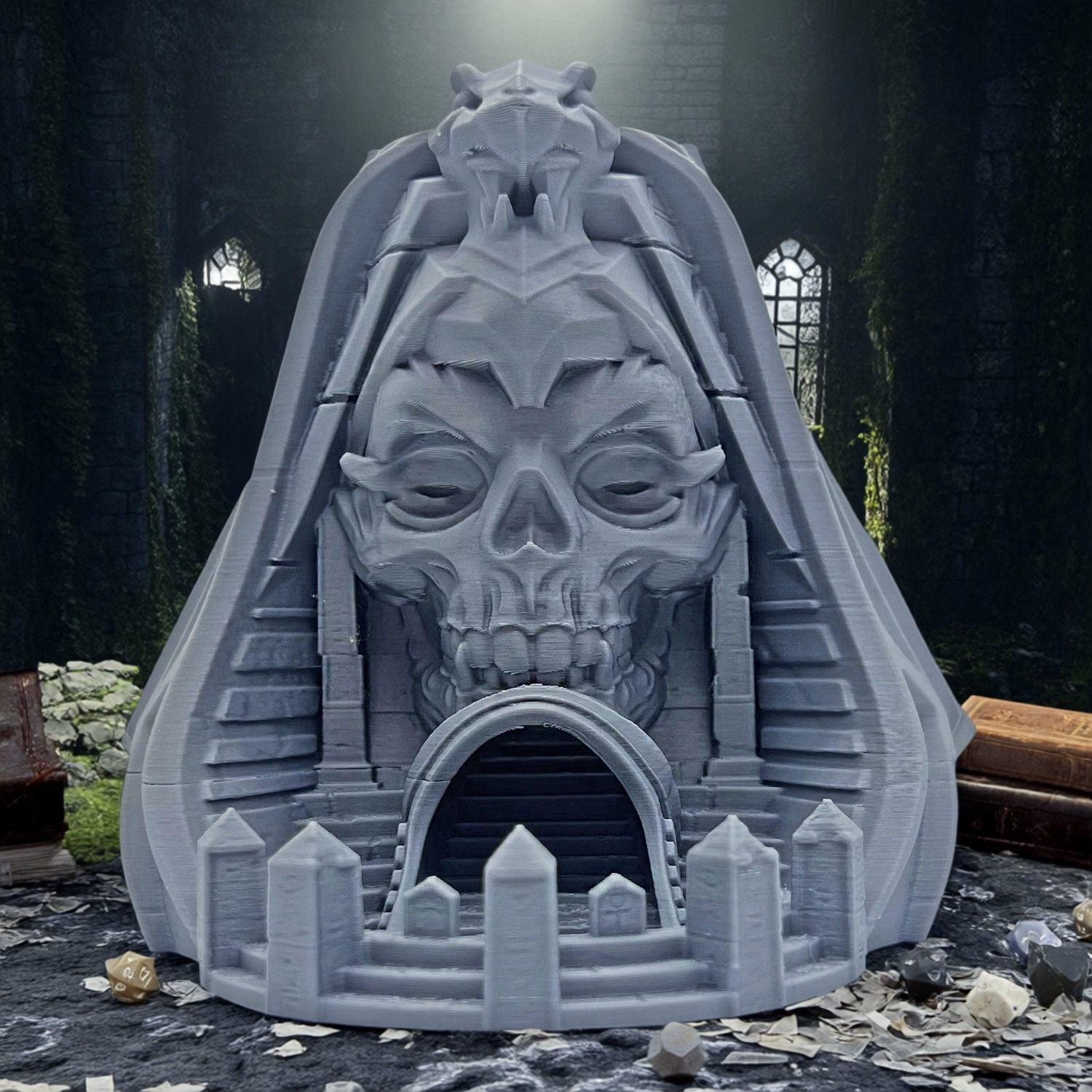 Pharaoh Skull Dice Tower Ornament DND Board Game