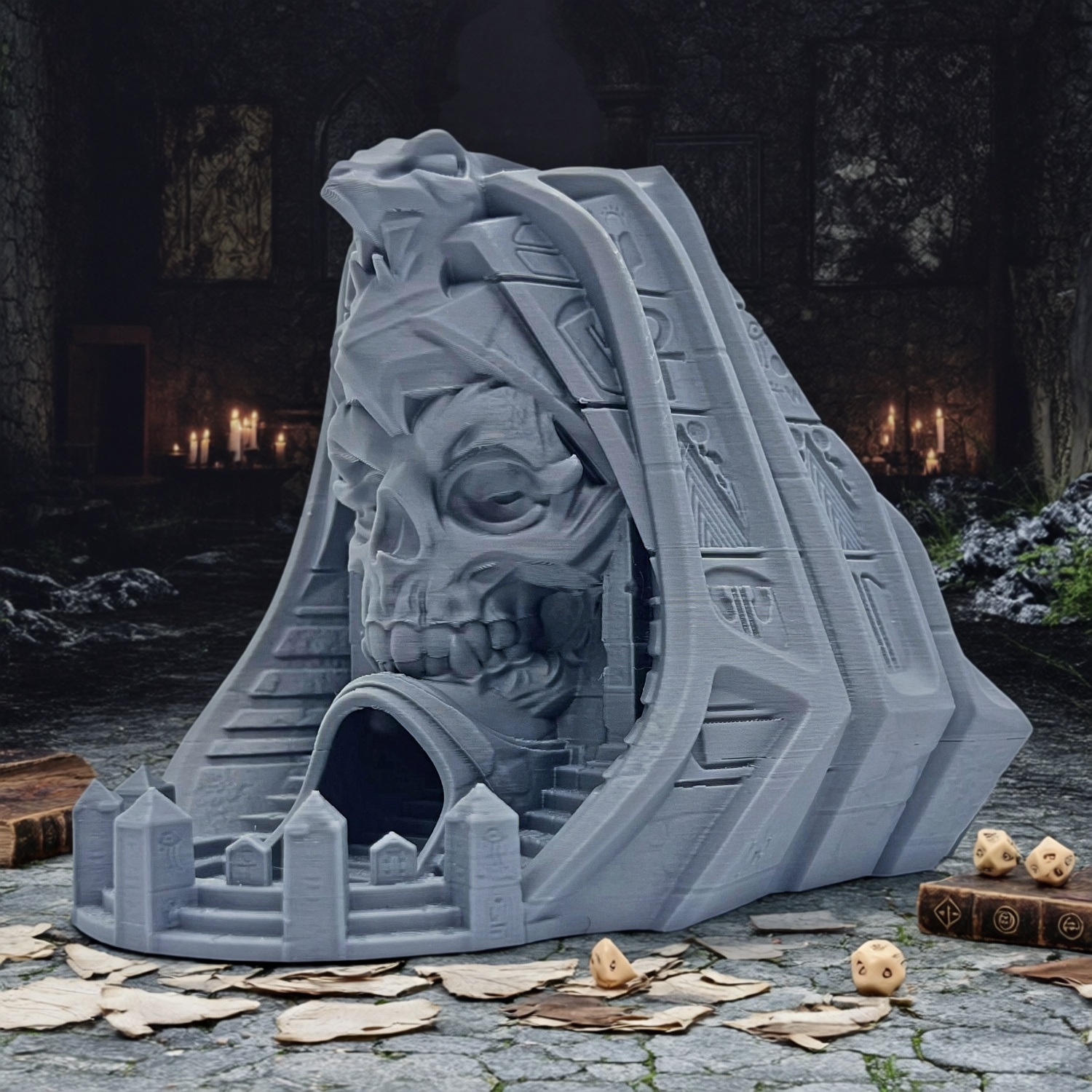 Pharaoh Skull Dice Tower Ornament DND Board Game