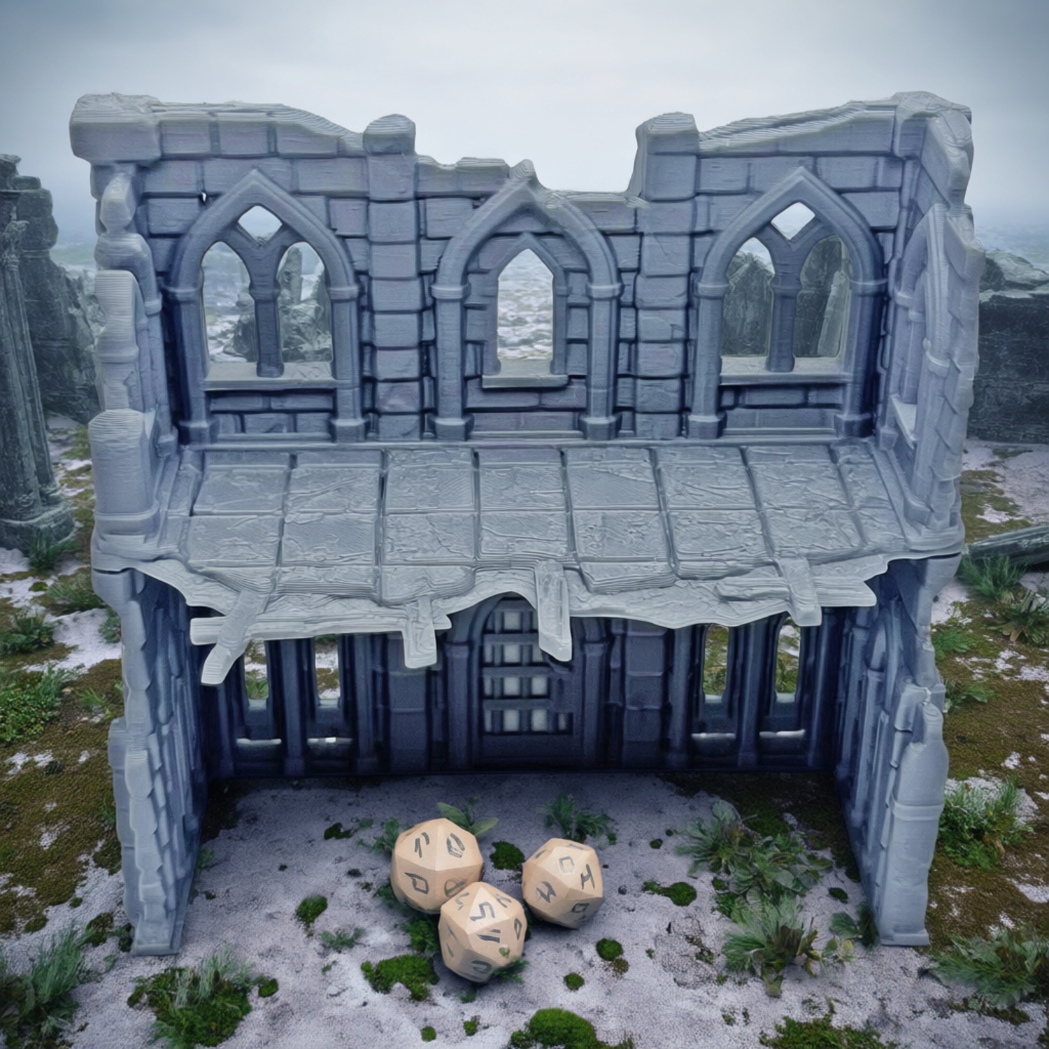 Dragon and Underground City Rural Mansion Ruins Terrain Model DND Board Game Ornament
