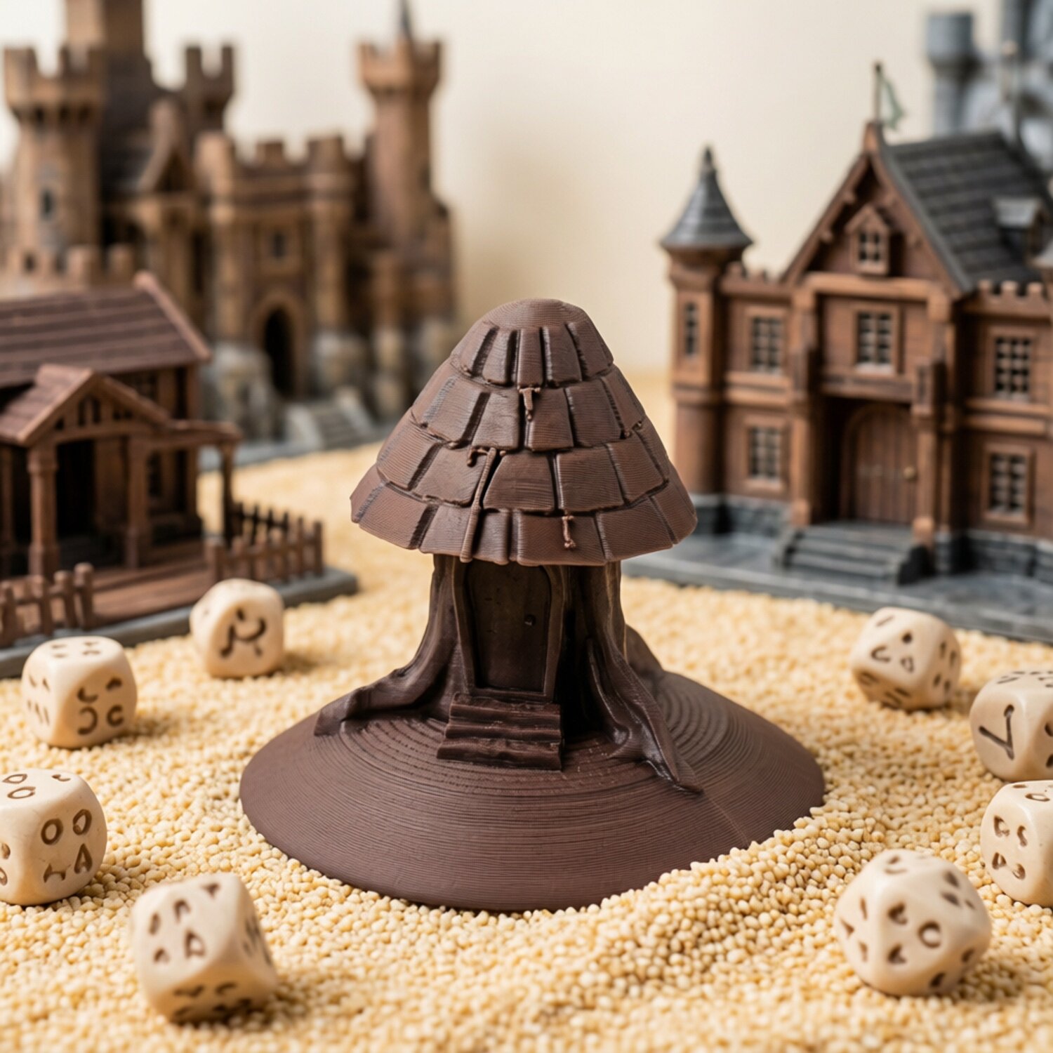 DND Game Dice Set: Fantasy Mushroom Treehouse