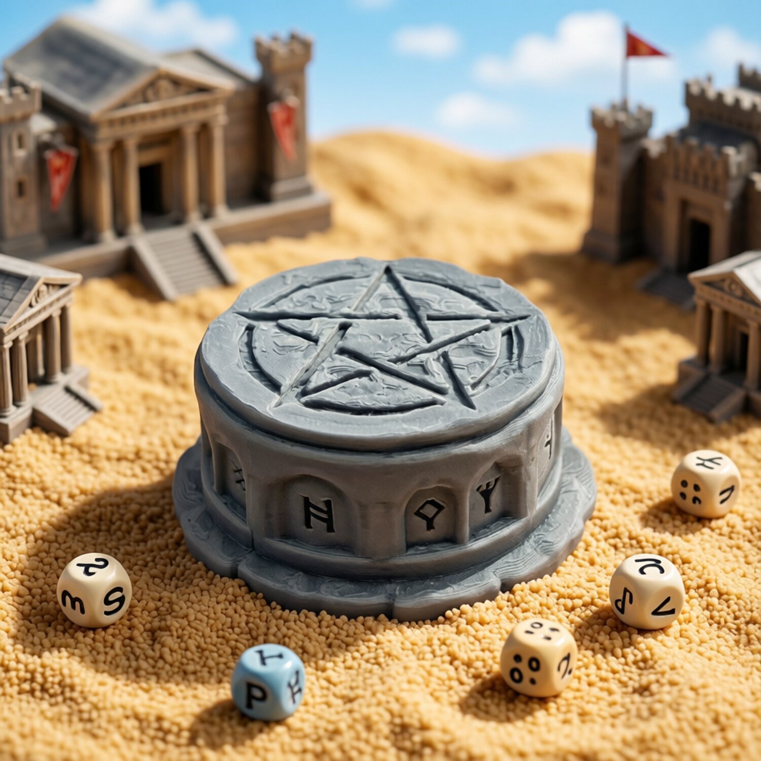 Terrain - Mysterious Dark Dwarf Rune Altar Battlefield Model