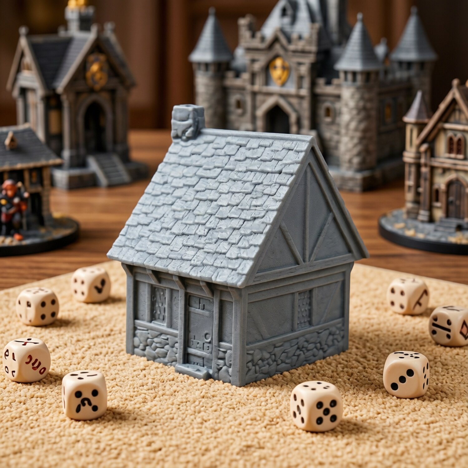 Terrain - Medieval House Dragon and Dungeon Board Game Accessories