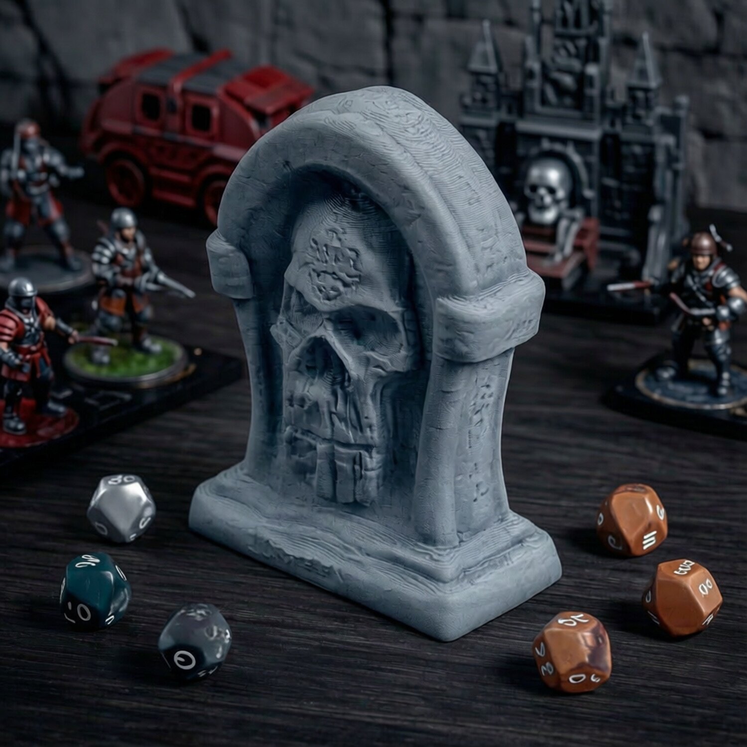Dragon and Dungeon board game accessory scene construction - Skeleton Tombstone