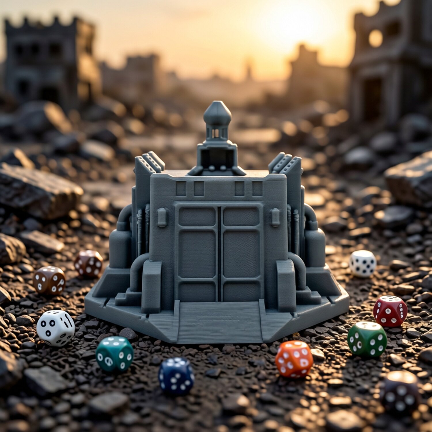 Building a war factory in ruins scene