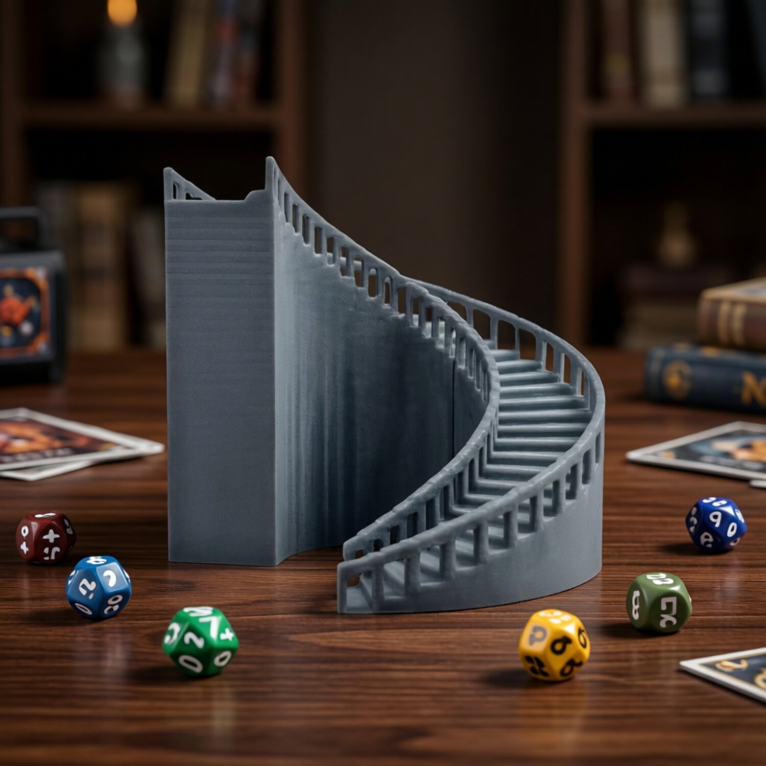 Dragon and Dungeon board game accessory scene construction - spiral staircase