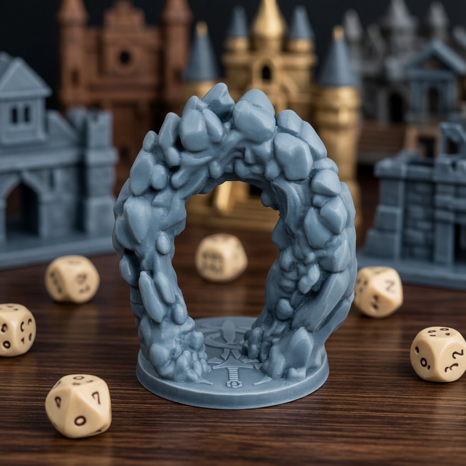 DND game props dice set terrain - Stone Portal