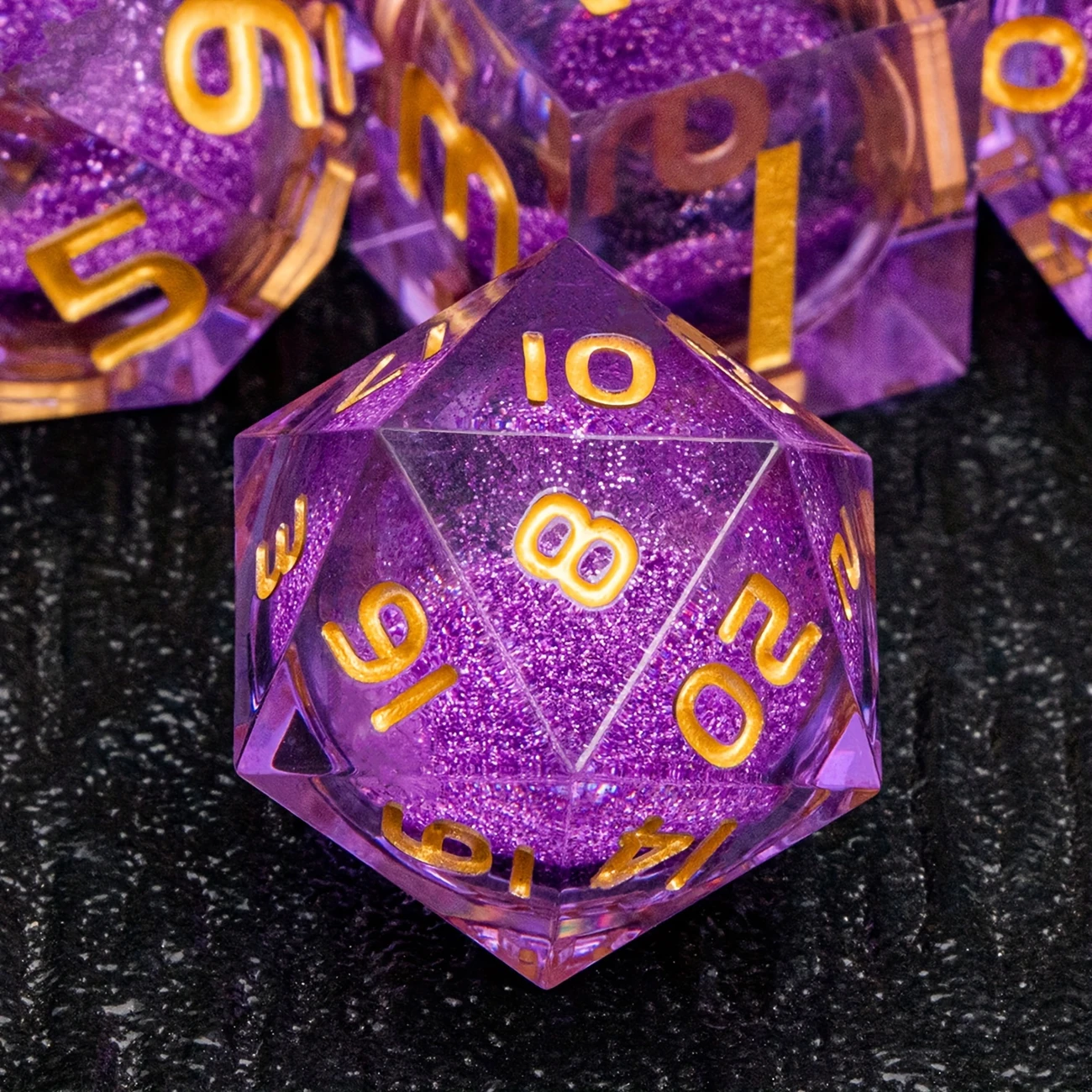 Purple Premium Liquid Core DND Dice Set