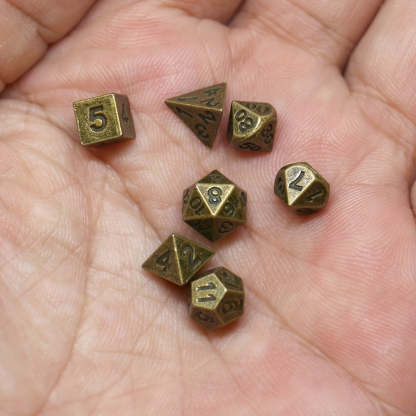 FREE Today: Metal Mini Archaized Board Game Dice Set (Give away a Mystery Monster D&D RPG Figures Miniatures)