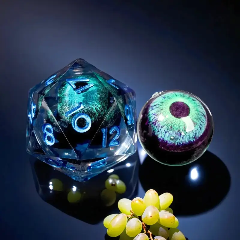 Dragon Blue Eye  DND Sharp Resin Liquid  Dice Set