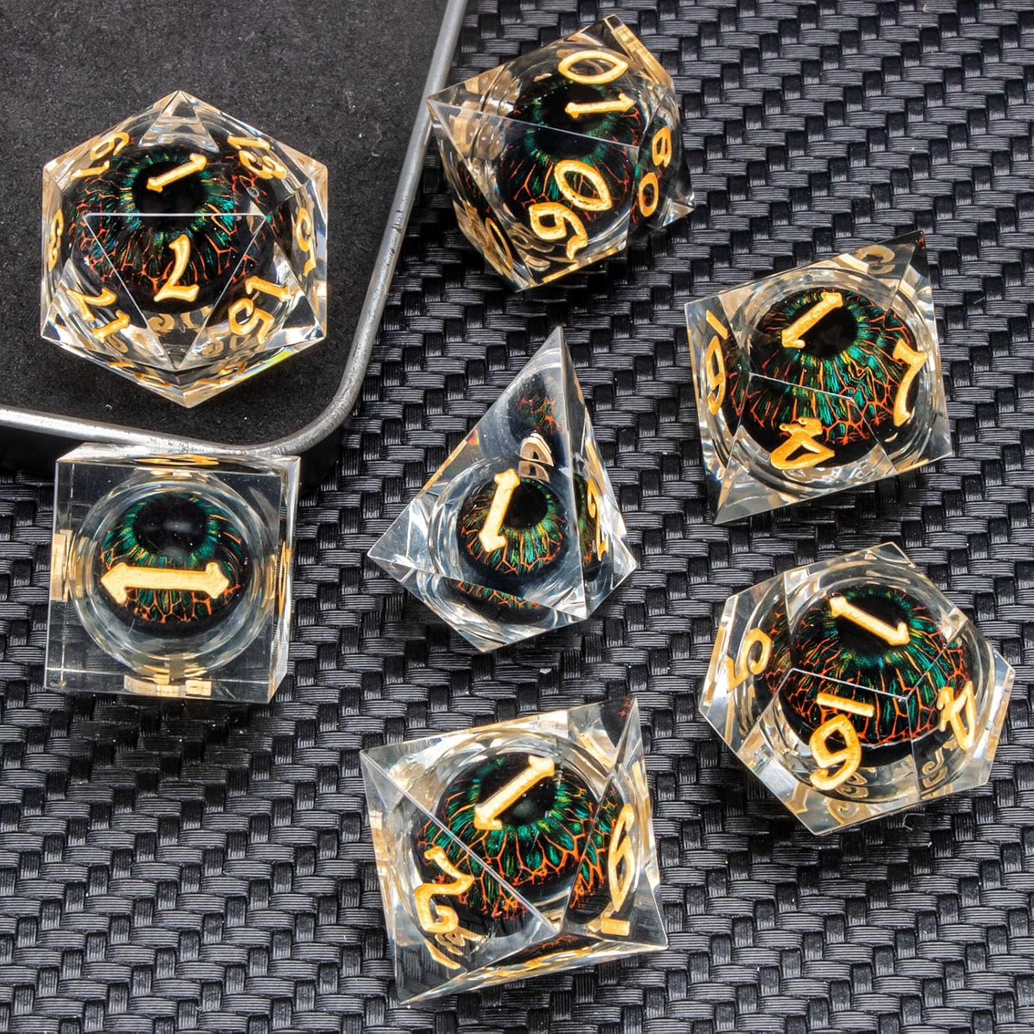 Dragon Eyeball  DND Sharp Resin Liquid  Dice Set