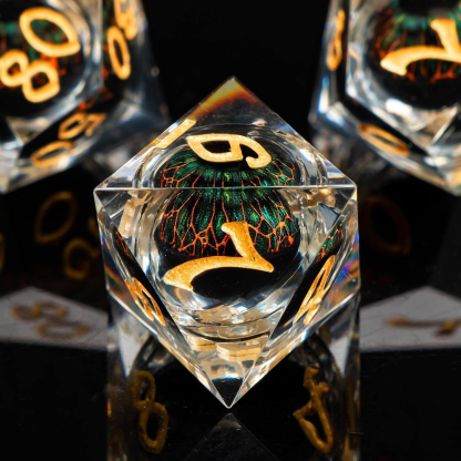 Dragon Eyeball  DND Sharp Resin Liquid  Dice Set
