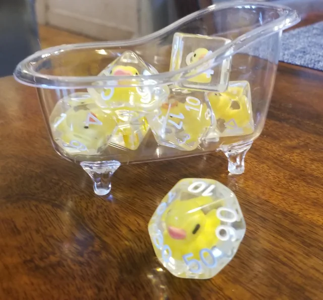 Lucky Ducks in a Row Dice Set (Give away a random Resin  Dice)