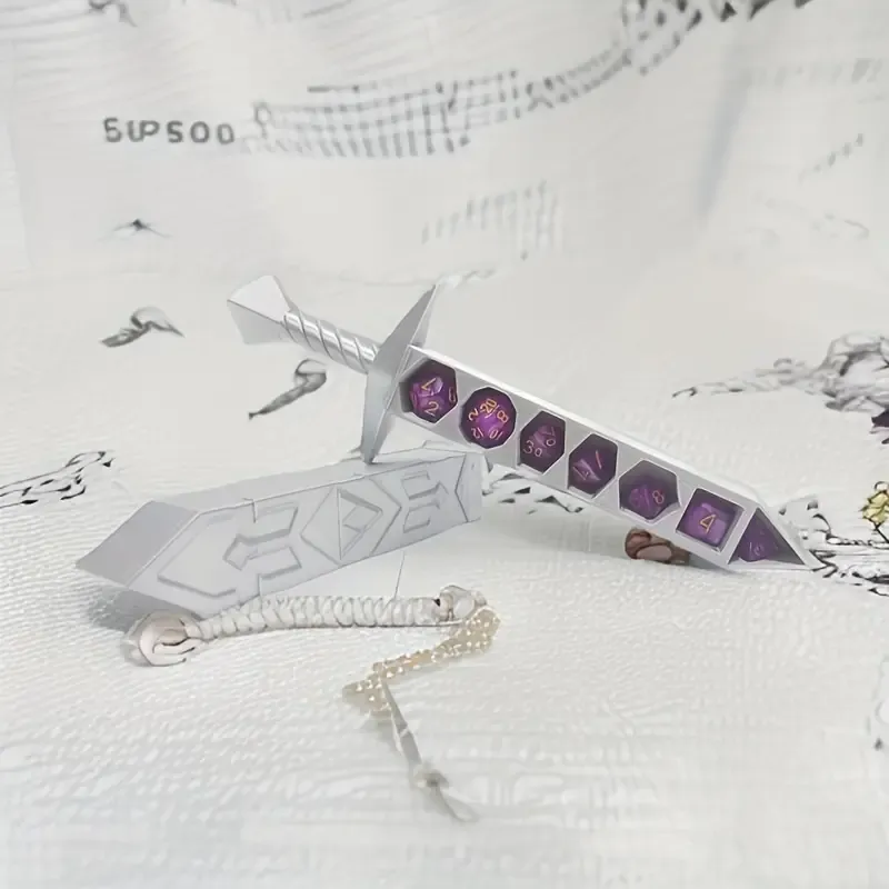New D&D Miniature Silvery Dice Sword