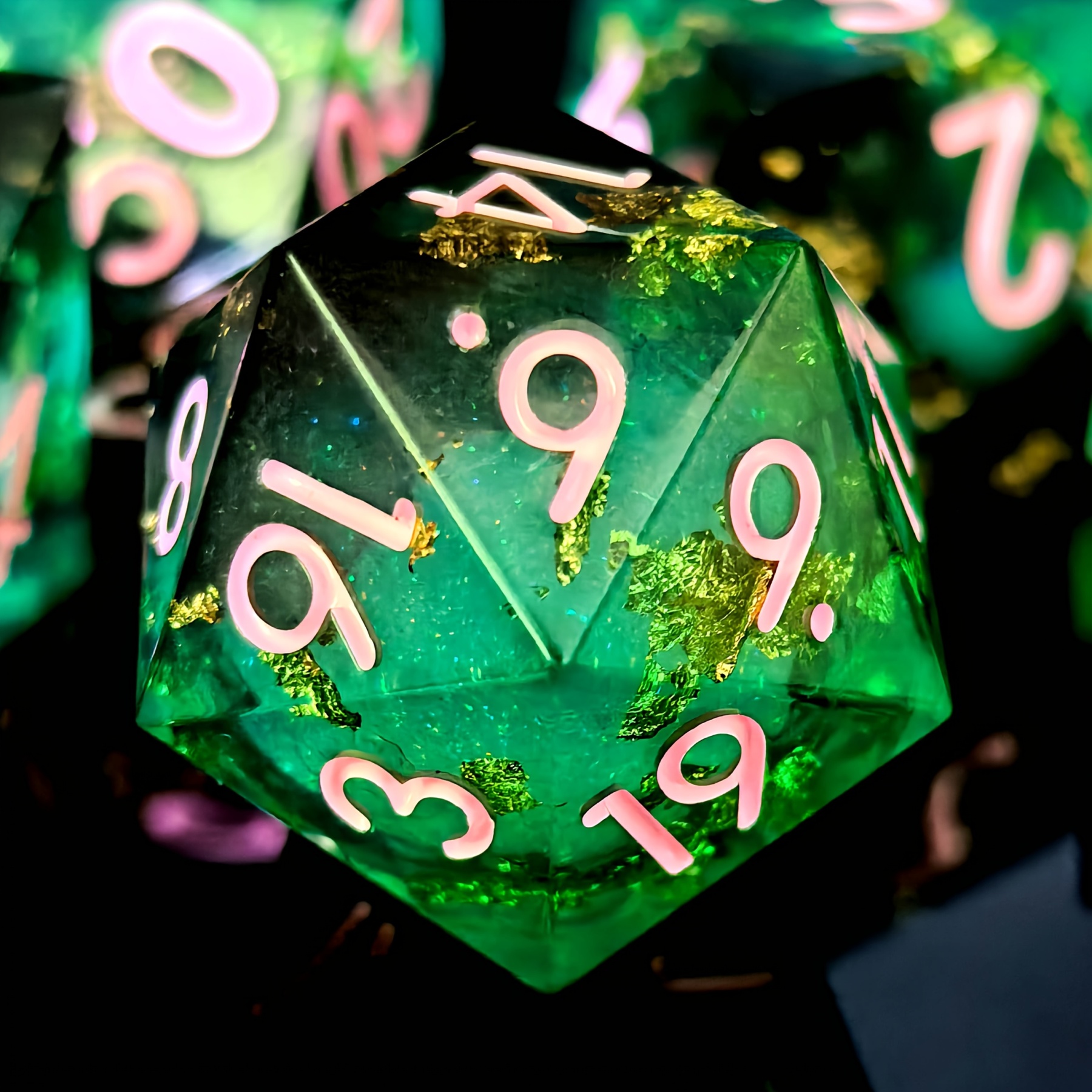 Sacred Flame Gold Foil Resin Dice Set