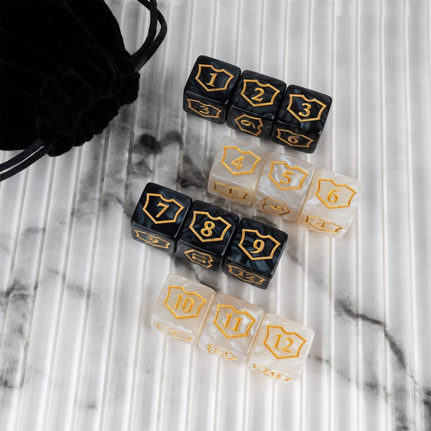 12 Pieces MTG Dice Counters Shield D6 Dice Set