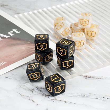 12 Pieces MTG Dice Counters Shield D6 Dice Set
